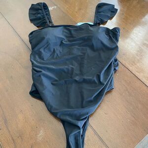 Swimsuit Hilinker One-Piece Women's 2XL Black Padded Ruffle‎ Polyester Gathered